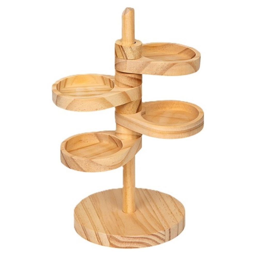 Jumpeak Standregal Hölzerner Verkaufsständ,Mehrstöckiger Lagerungsständer,Ornamentständer, 6-tlg., 4-5 Einlegeböden, drehbar und auswechselbar