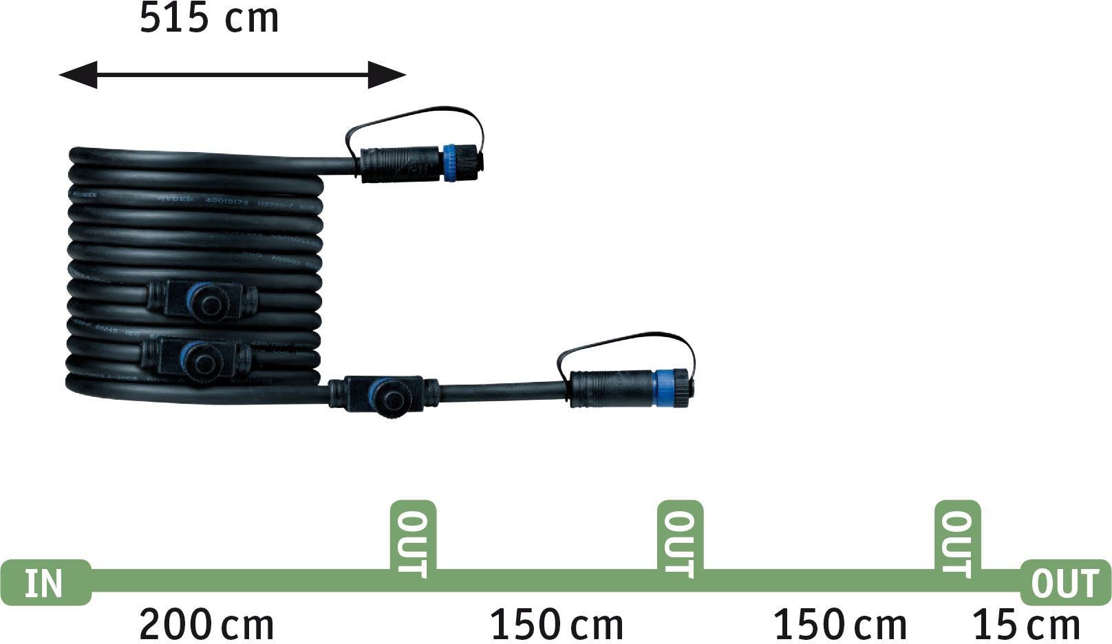 3000K, Shine, integriert, 3er fest Plug Gartenstrahler Plug LED & Paulmann Set LED & Warmweiß, LED-Modul, Shine,