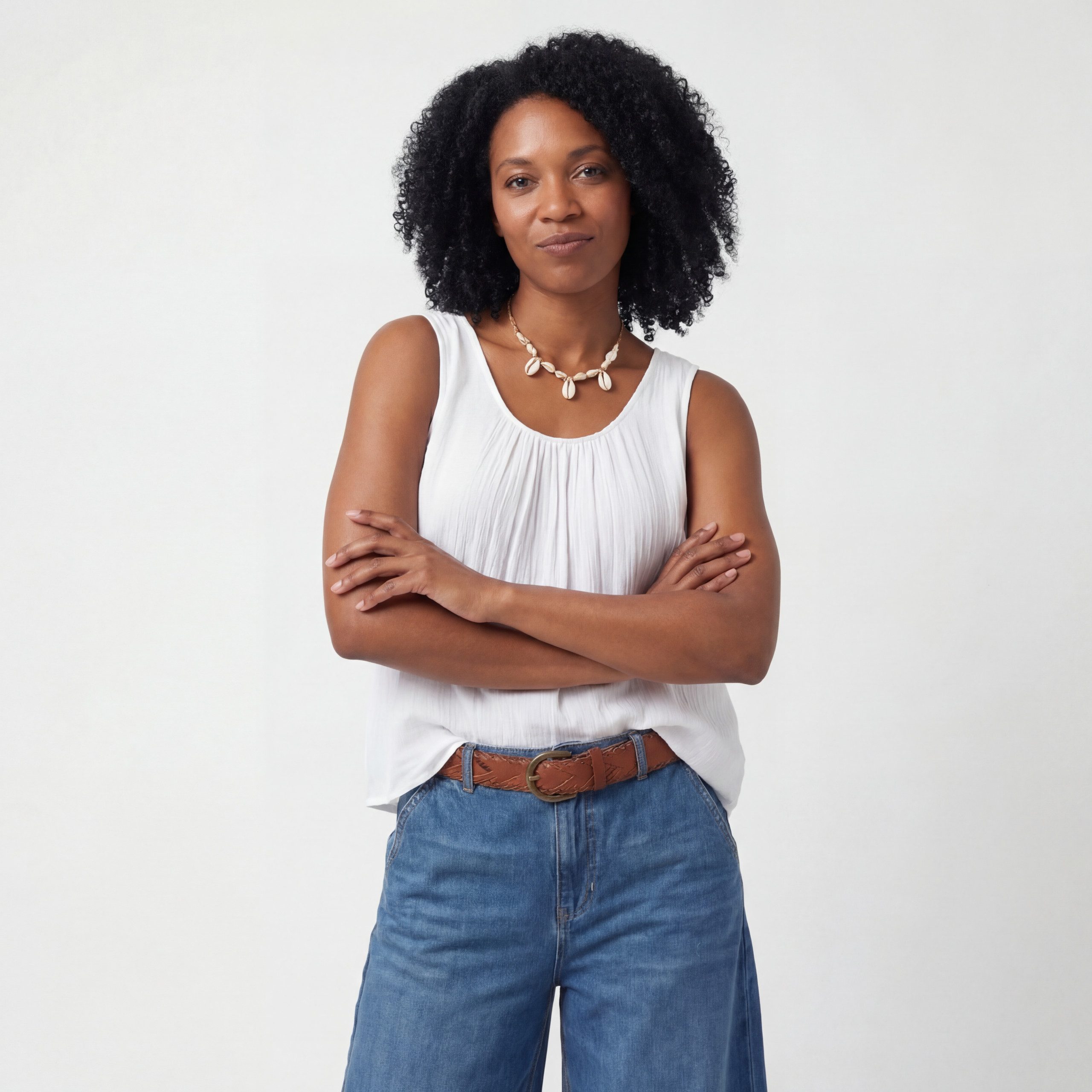OriginalYou Trägertop Damen Sommer Top Leinenoptik blickdichtes Oberteil mit Innentop Größen von 36 bis 48, Unifarben, Rundhals