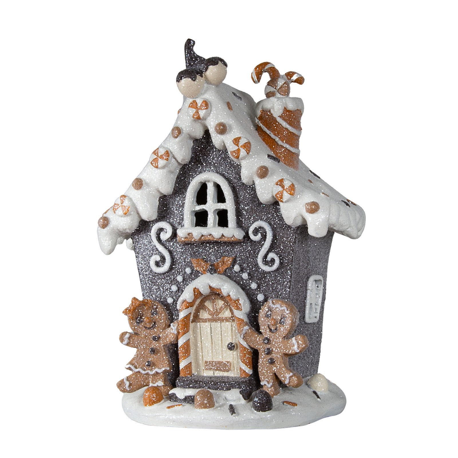 Christmas Paradise Weihnachtshaus LED Lebkuchenhaus 20cm, in schwarz-braun-weiß