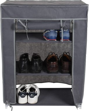 Koopman Campingschrank Grau (1-St) Schuhregal, Polyesterbezug, Reißverschluss, 3 Ebenen
