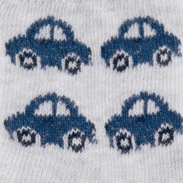Ewers Socken Ewers Baby Jungen 3er Pack Strümpfe Auto Socken grau hellblau meliert (2-Paar)