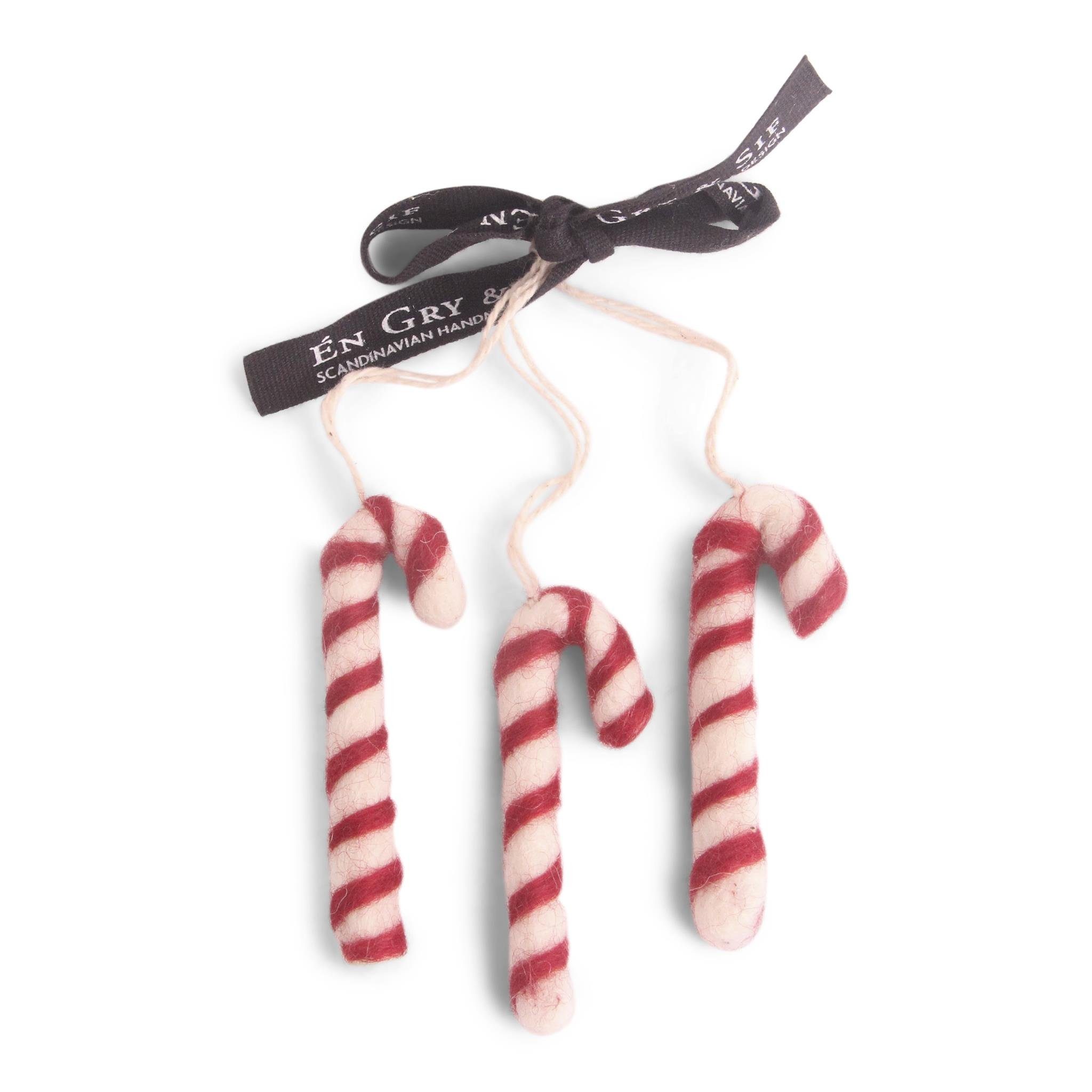 Gry & Sif Christbaumschmuck Zuckerstangen im 3-er Set, fairtrade, Handmade