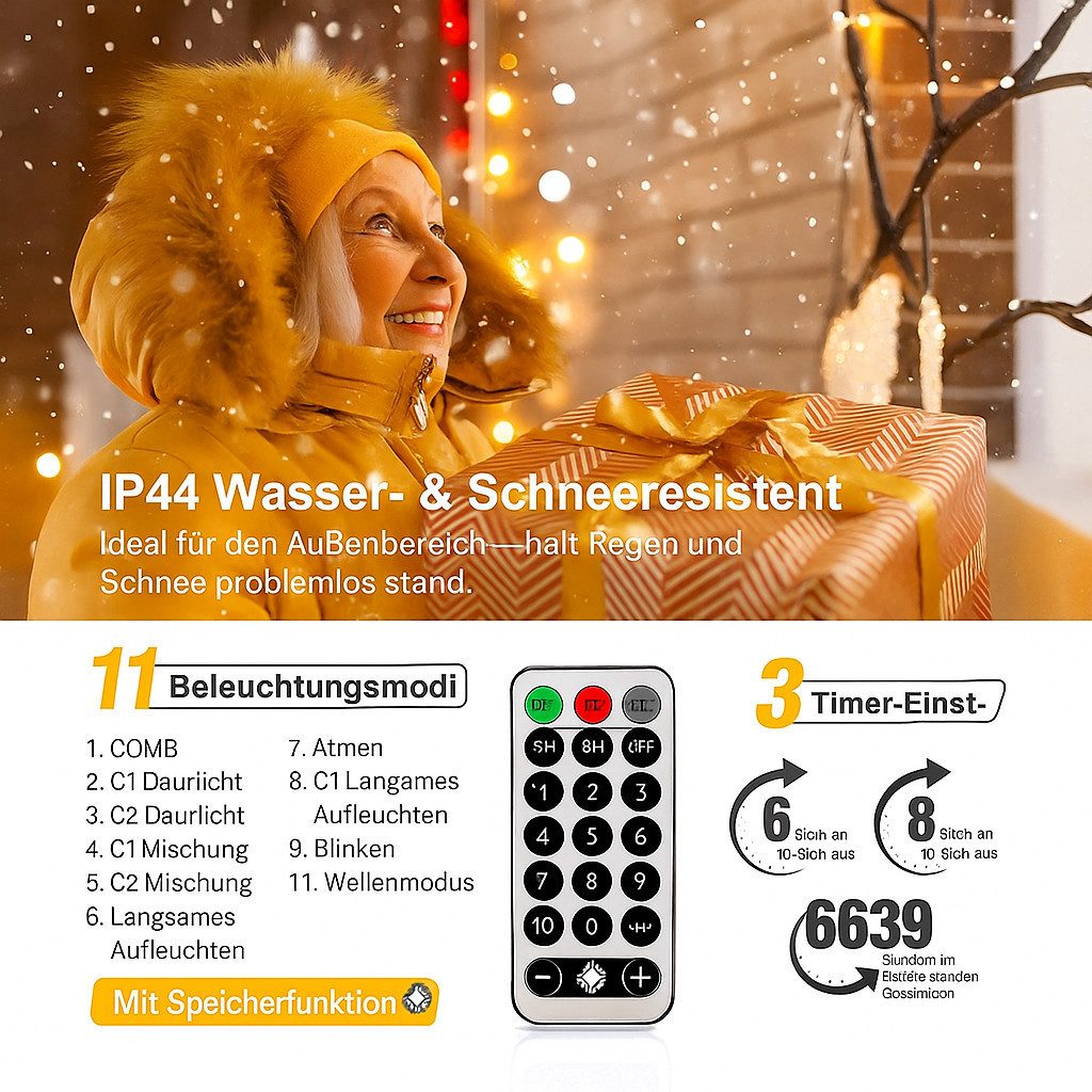 Diyarts LED-Lichternetz, 320-flammig, 15,75m Warm- & günstig online kaufen