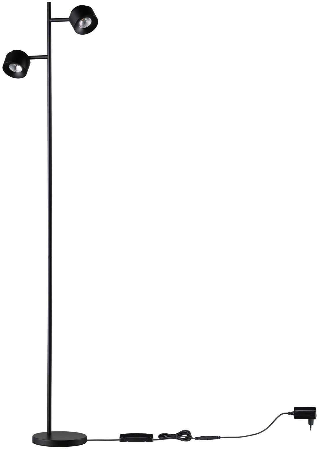 Paulmann Stehlampe Puric Pane, LED fest integriert, Warmweiß, LED, dimmbar, Schwarz/Grau, Metall