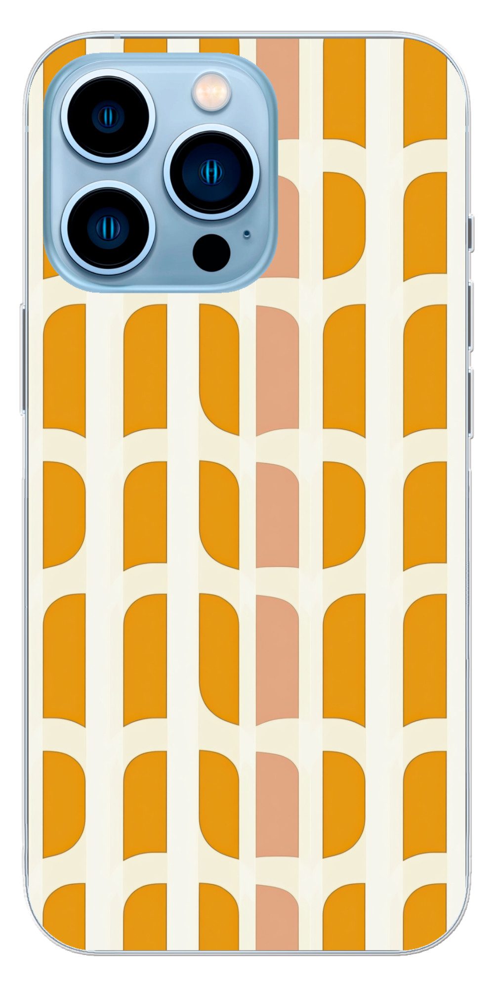 MuchoWow Handyhülle für Apple iPhone 13 Pro Geometrisch - Muster - Gelb - Rosa, Smartphone-Bumper, Print, Handy Schutzhülle Dünn