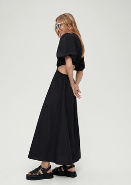 QS Minikleid Zweiteiliges Popeline-Kleid Cut Out, Raffung