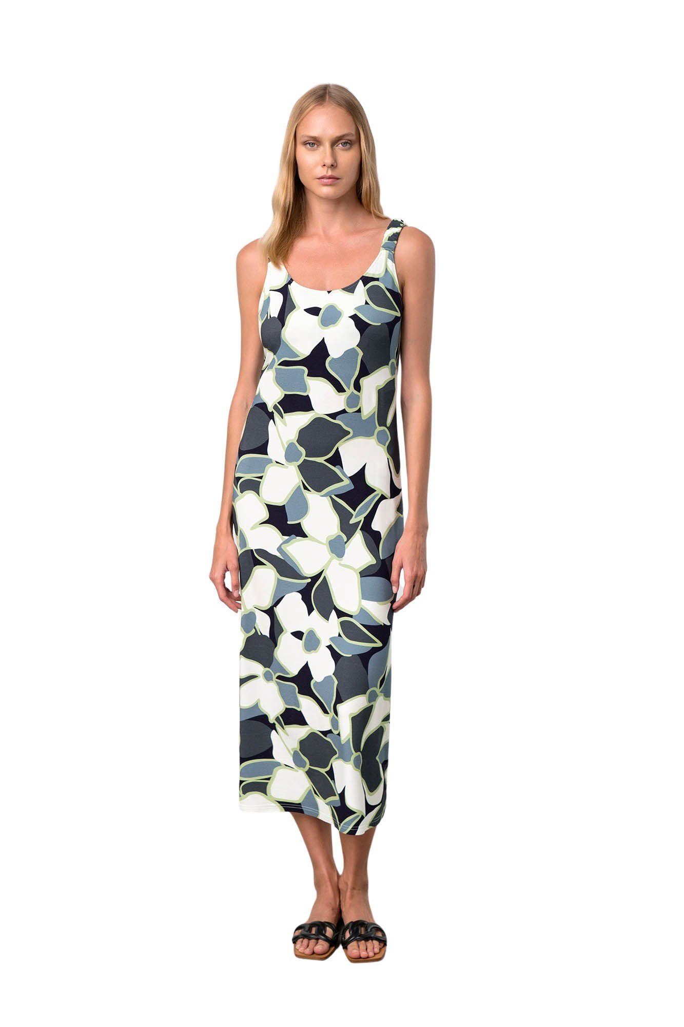 Set) Sommerkleid Vamp 1-tlg., Strandkleid Damen 125cm exquisites Strandkleid Blumen-Design (Set, im