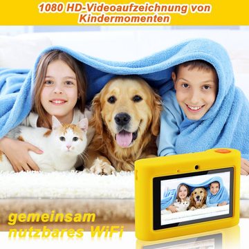 Fine Life Pro Kinderdigitalkamera als Spielzeug für Mädchen zwischen 3 und 8 Jahren Kinderkamera (inkl., mit 3-Zoll-HD-Bildschirm, 48 Megapixeln und 1080P-Videoaufnahme, 32G)