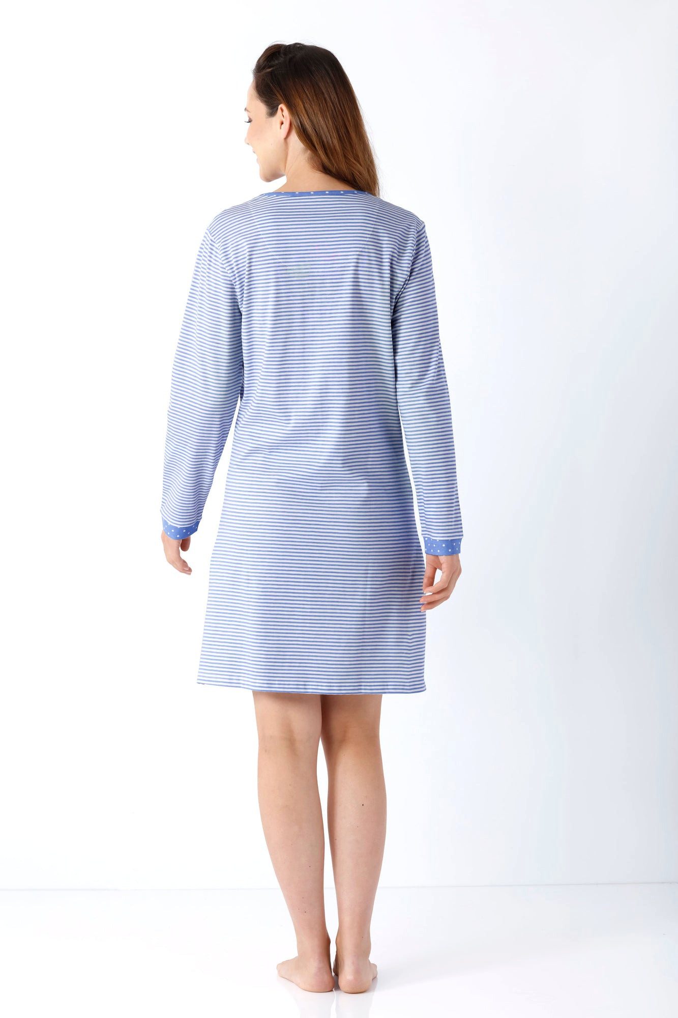 Hajo Sleepshirt Damen Sleepshirt mit Bündchen 95 cm Premium Cotton