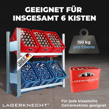 Lagerknecht Standregal Getränkekistenregal made in Germany für 6 Kisten in Industriequalität