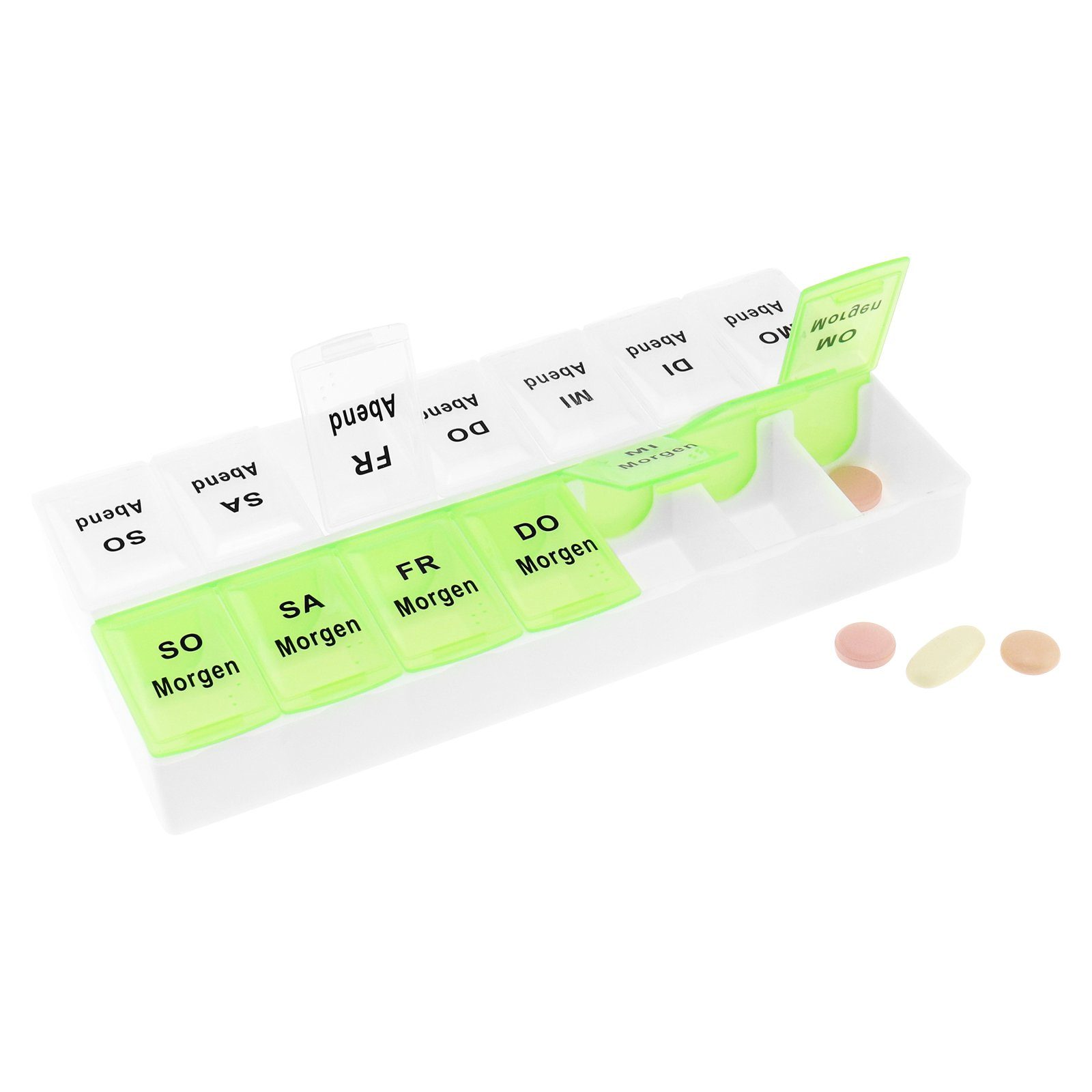 Wellgro Pillendose Tablettenbox für 7 Tage mit je 2 Fächer pro Tag