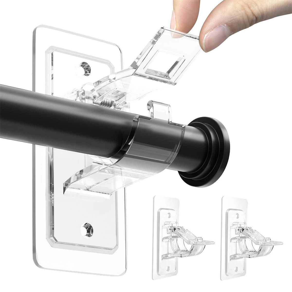 DOPWii Gardinenstangenhalter Gardinenstangenhalterung ohne Bohren, 2er-Set günstig online kaufen