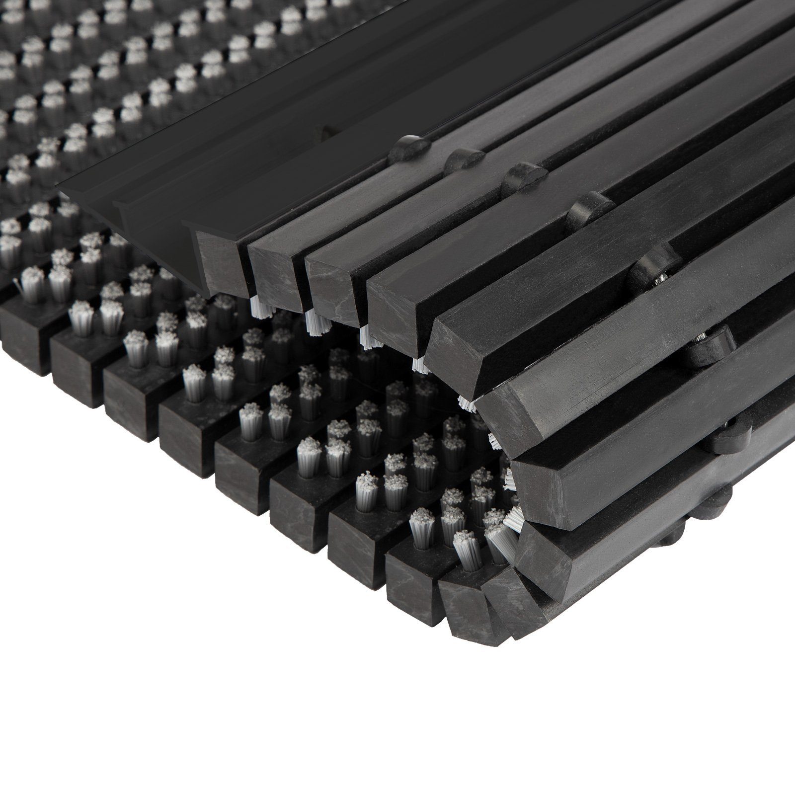 Floordirekt Fußmatte Power Brush Grau, 3 Größen, Eingangsmatte, Sauberlaufmatte, Rechteckig, Höhe: 23 mm