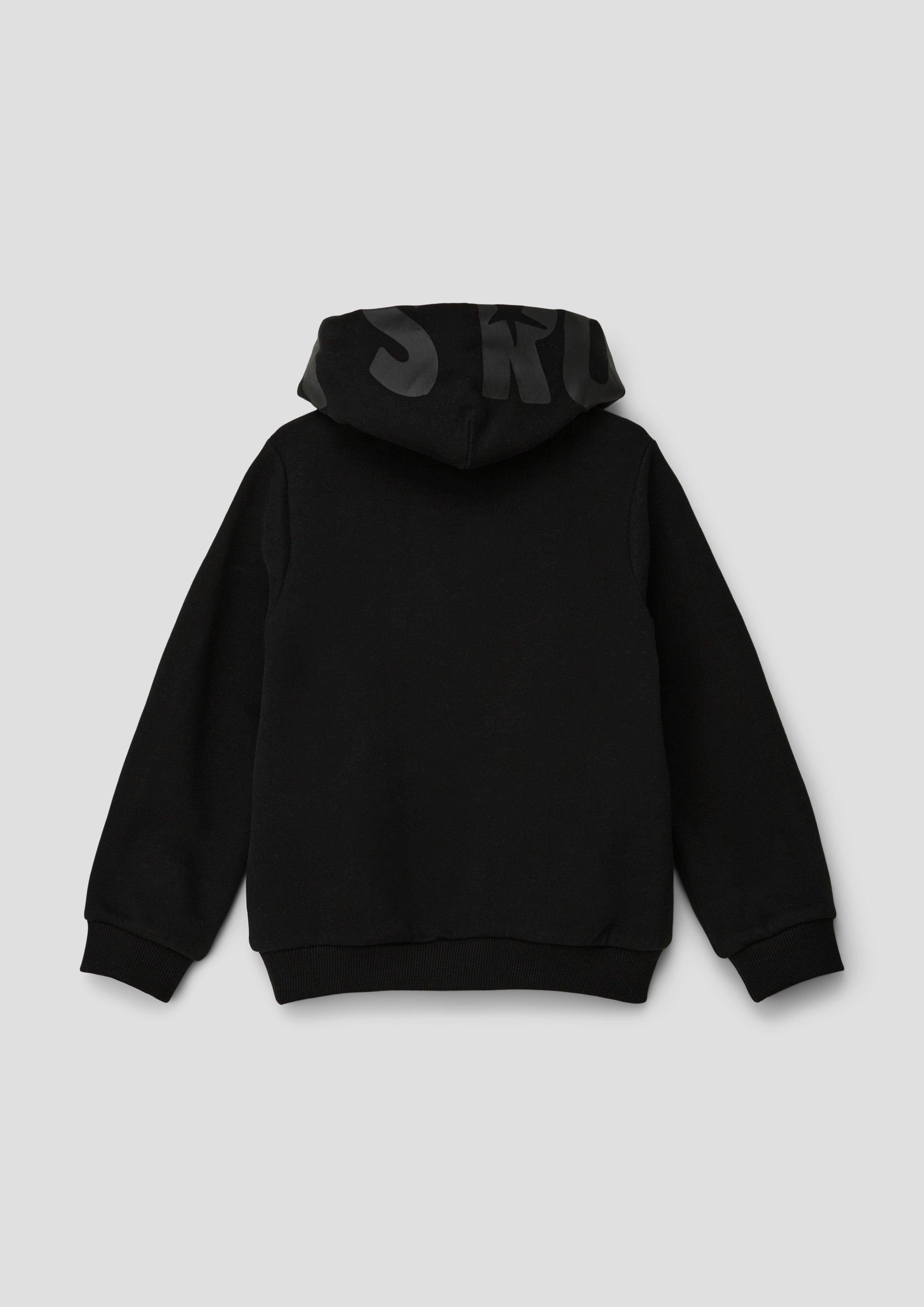 s.Oliver Sweatshirt Pailletten Pailletten-Detail mit Sweatshirt schwarz