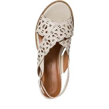 Tamaris TAMARIS Damen Keil Sandalette 1-28303-20-418 IVORY weiß Sandale