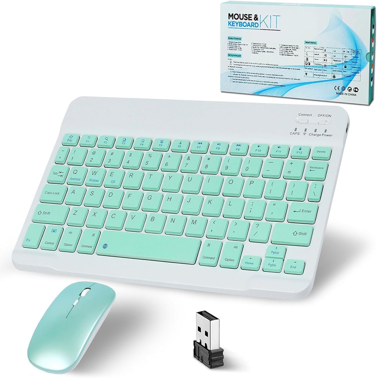 SRAYG . Ultraleichte, tragbare für unterwegs Tastatur- und Maus-Set, Dual-Modus Flexible Verbindungsoptionen für optimale Konnektivität