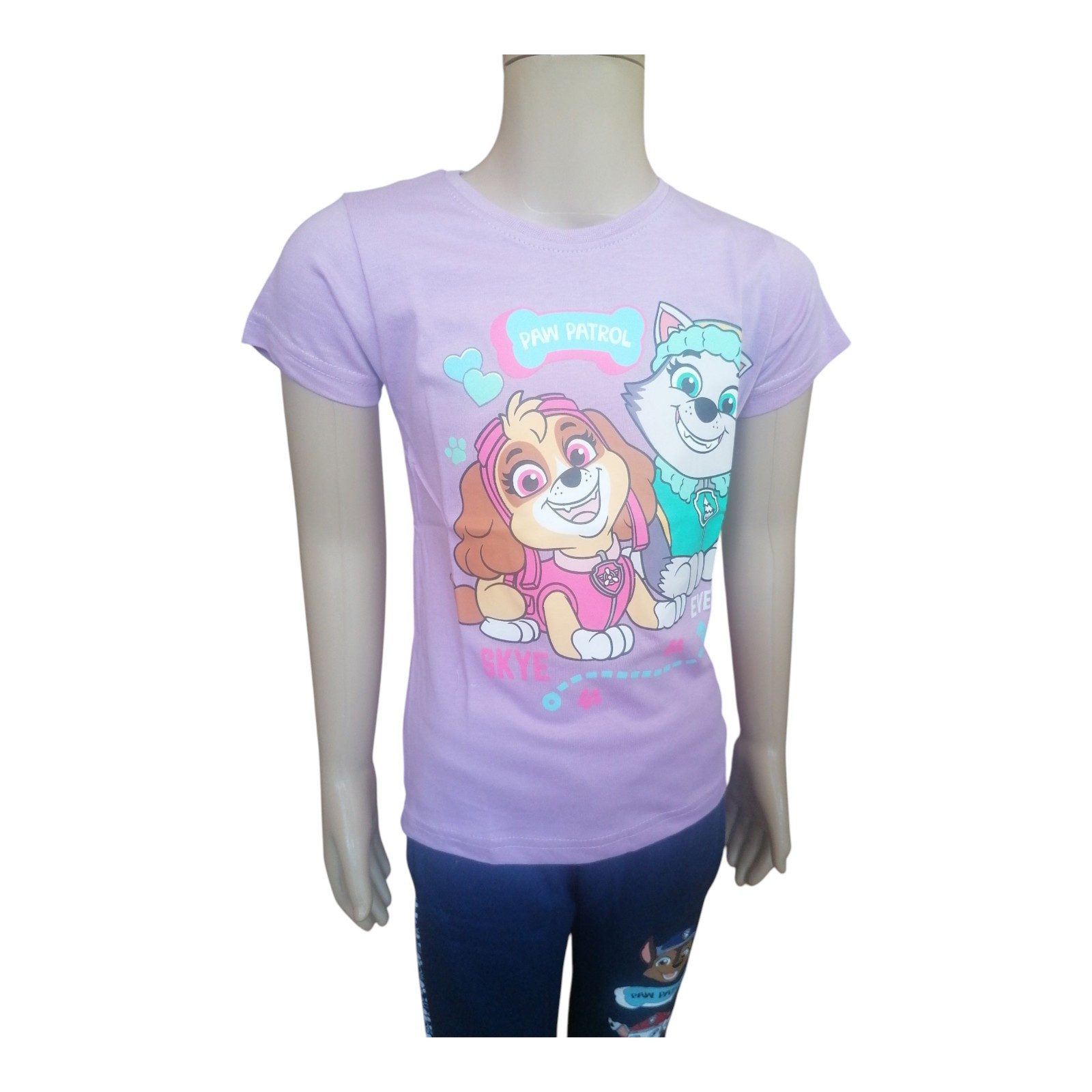 PAW PATROL T-Shirt PAW Patrol Kurzarm- Shirt für Mädchen, Skye & Everest, Lila oder
