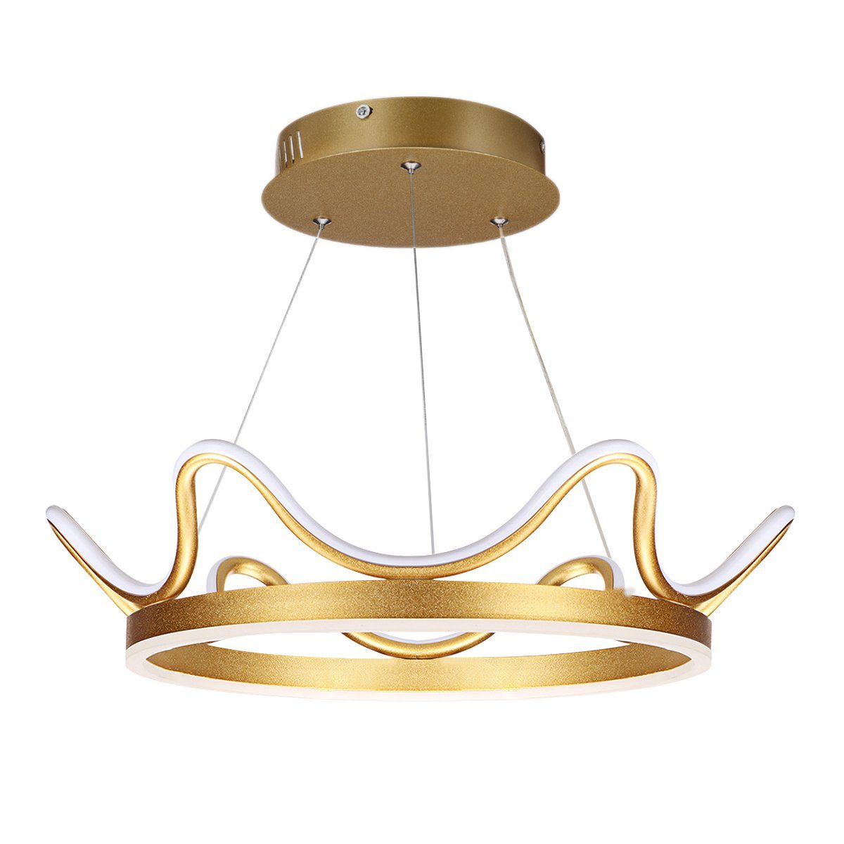 Hängelampe Deckenleuchte Küchenlampe LED Pendelleuchte Flur gold braun H 150 cm 