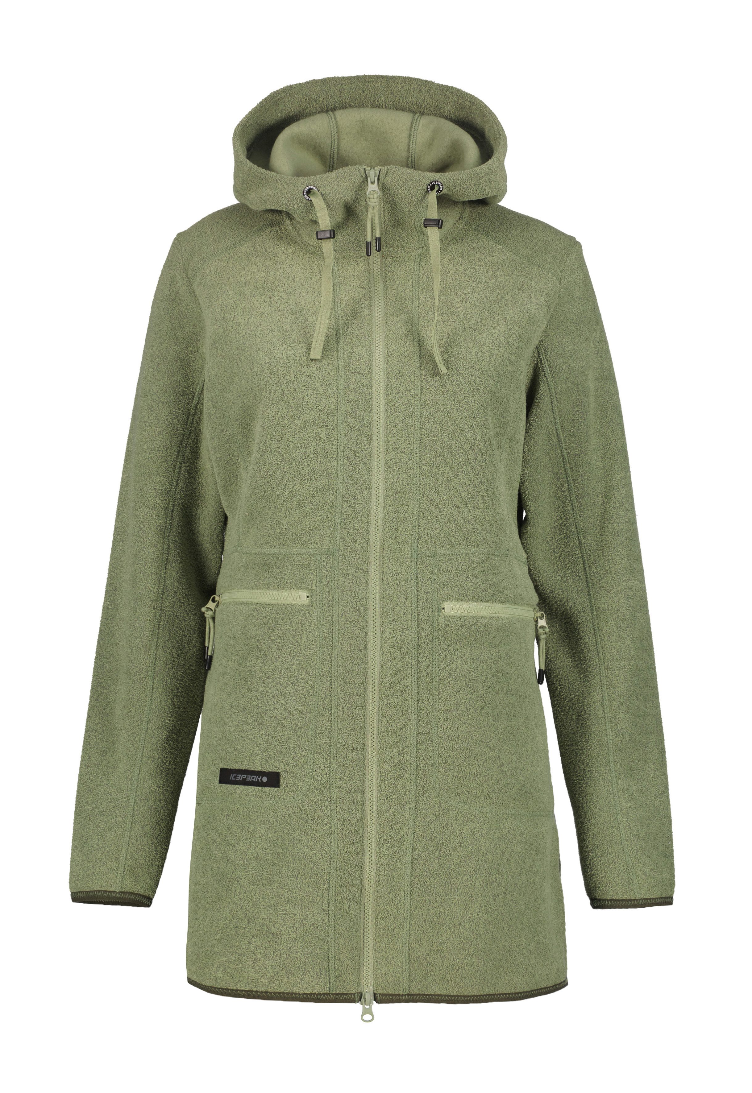 Icepeak Fleecejacke AMES sportlicher Stil, mit Kapuze und Kordelzügen günstig online kaufen