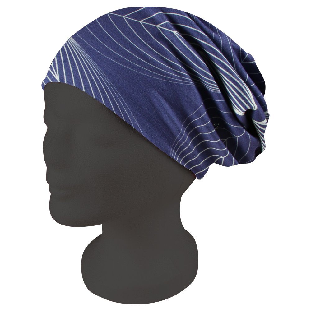 Goodman Design Jerseymütze Long Beanie Slouch Mütze Floral Doppellagig Soft Touch