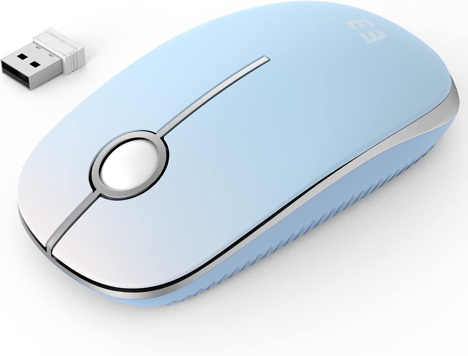 Seenda Maus Kabellos, 2,4G Funkmaus mit 1600 DPI für PC/Laptop/Linux Maus (Bluetooth, Funk, 3 Leise Tasten Für Links- und Rechtshänder)