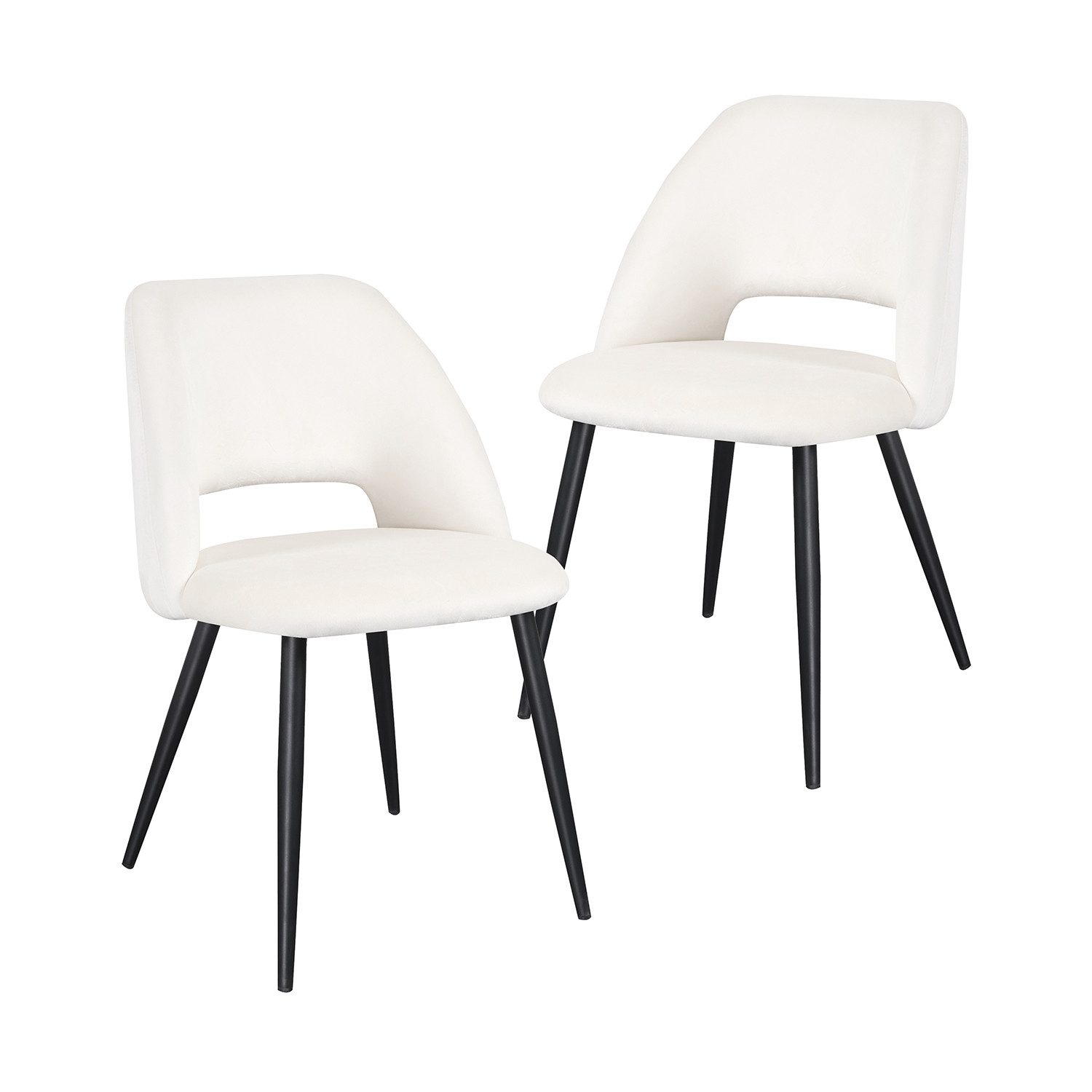 B&D home 4-Fußstuhl VICKY (Set, 2 St), gepolstert, Stuhlbeine aus Metall oder Massivholz wählbar