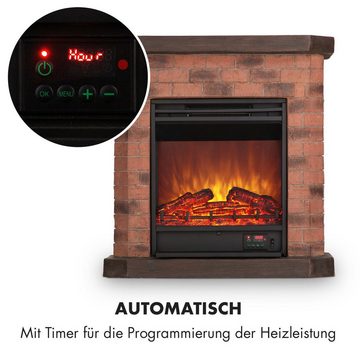 Klarstein Elektrokamin Villach, elektrischer Kamin mit Heizfunktion Kaminofen mit Heizung