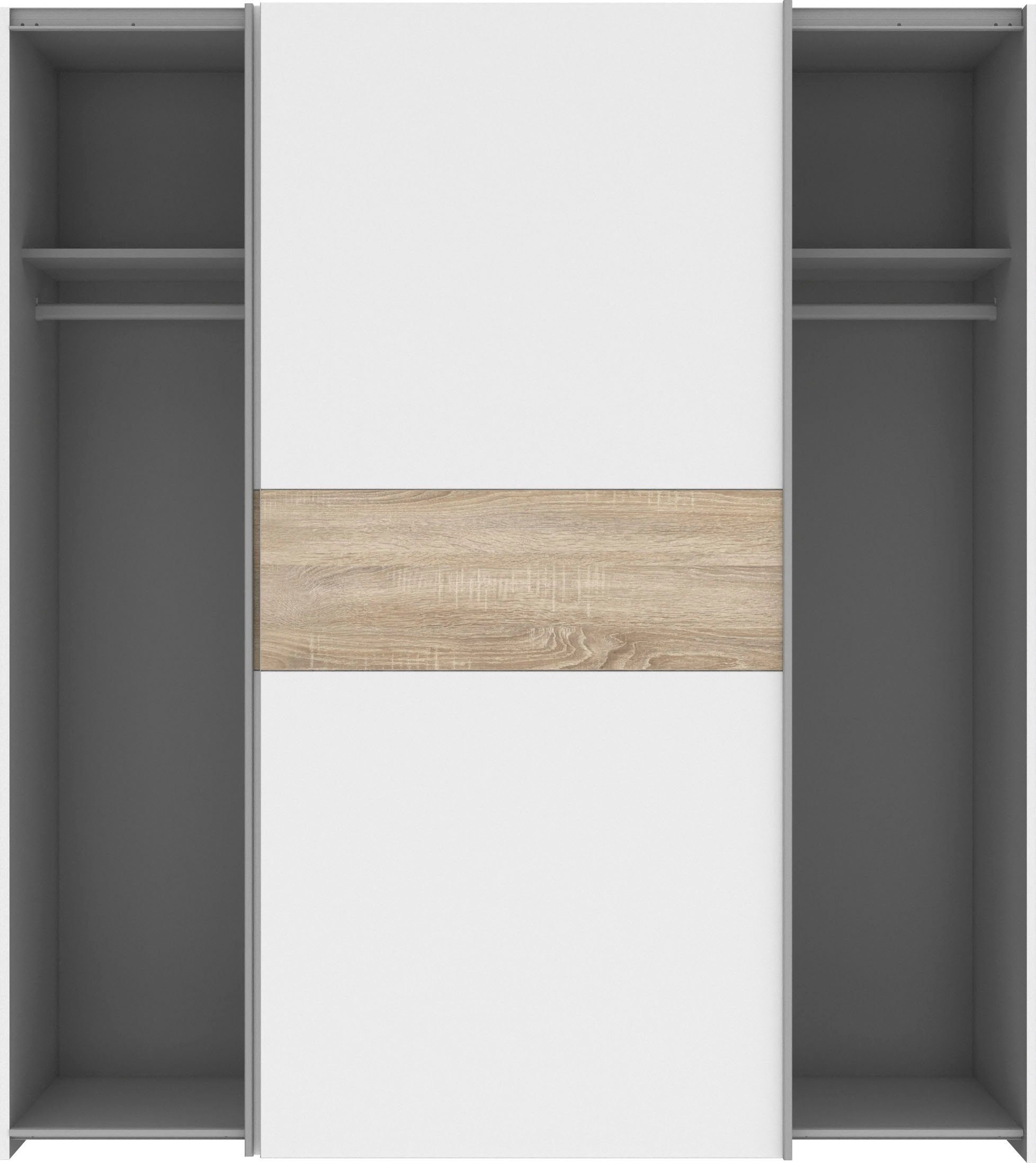 FORTE Schwebetürenschrank Longline, Made in Europe, 2 Schiebetüren, modernes Design melaminbeschichtet – Bild 5 von 5