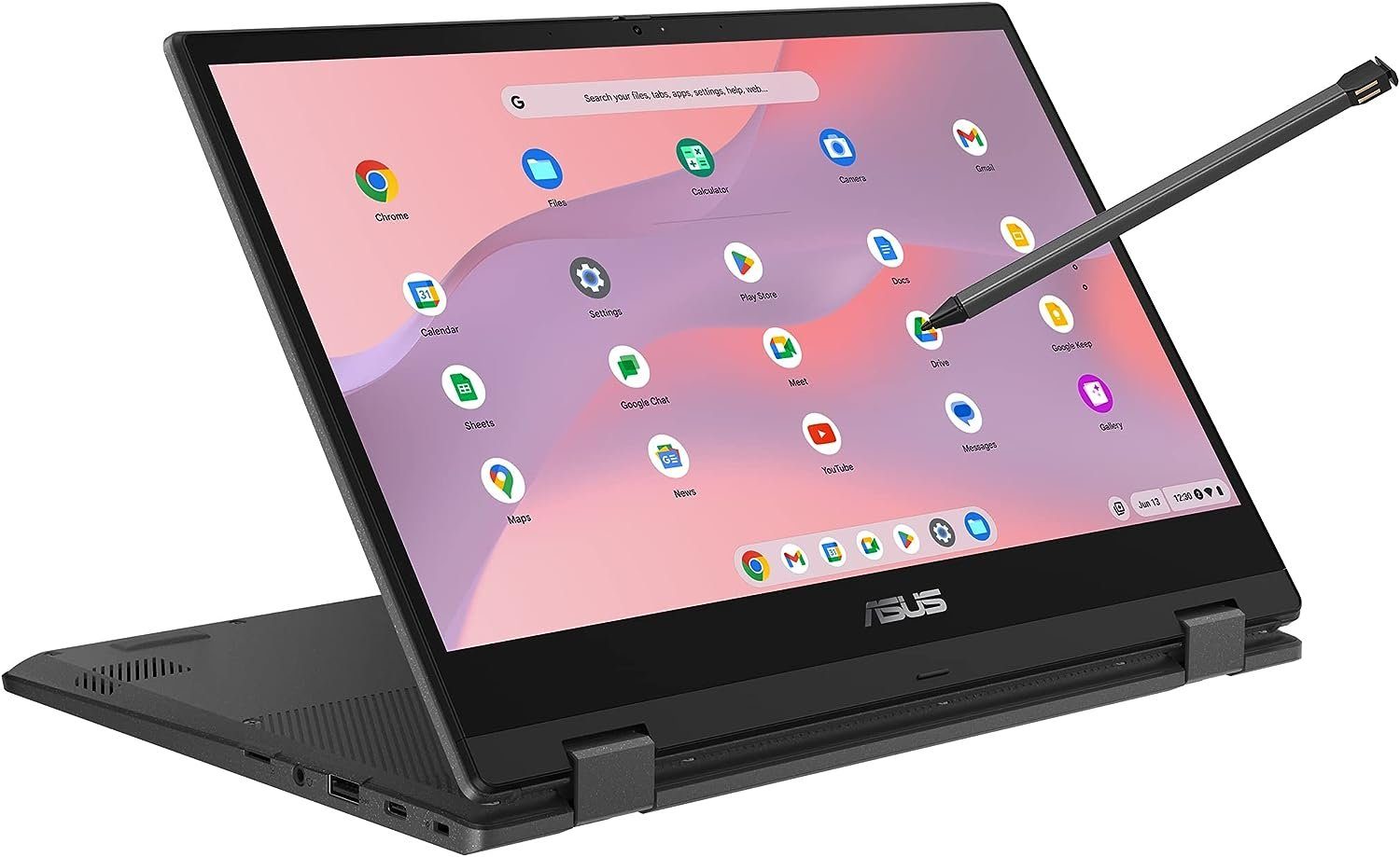 Asus Flip 14 Convertible Laptop Tablet Touchscreen Touch Full HD 8 GB RAM Chromebook (35,6 cm/14 Zoll, MediaTek Kompanio 520, ARM G52 MC2, 128 GB SSD, TUSI-2.0-Stift, Touch Display, 360°-Scharnier, Webcam-Abdeckung)