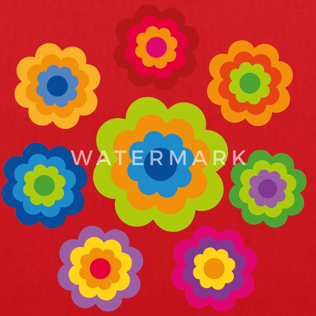 Spreadshirt Henkeltasche 70er Jahre Hippie Flower günstig online kaufen