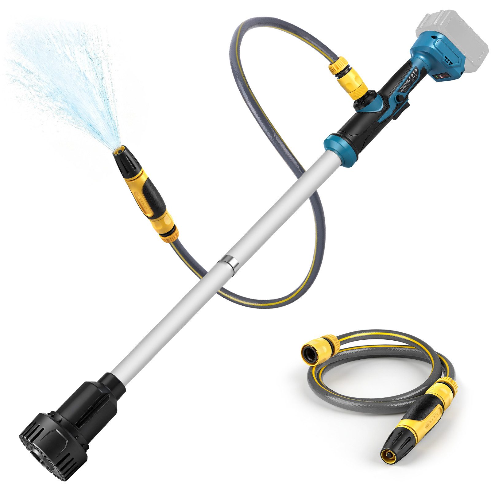 XERSEK Regenfasspumpe 3000L/h Wasserpumpe mit Gartensprühdüse Kabellose Stab-Transferpumpe (Kompatibel für Makita 18V Akku (Ohne Akku), für Pool/Garten/Teich/Wohnmobil/Boot