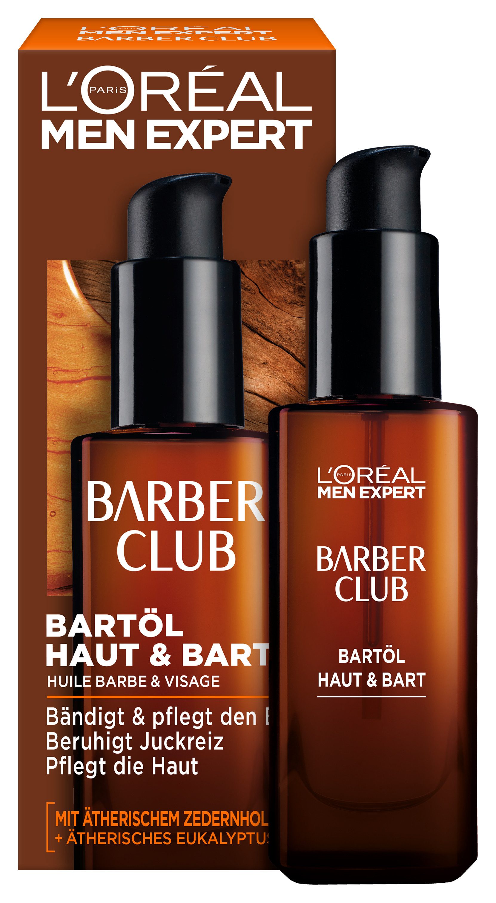 L'ORÉAL PARIS MEN EXPERT Bartöl BARBER CLUB HAUT & BART, mit Zedernholzöl