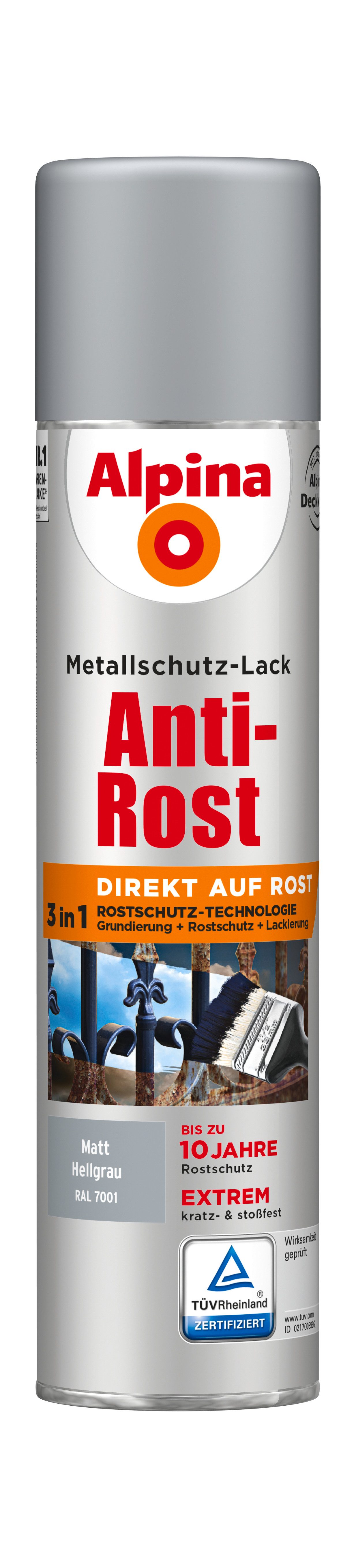 Alpina Metallschutzlack Metallschutzlack Anti-Rost 400ml Sprühdose matt