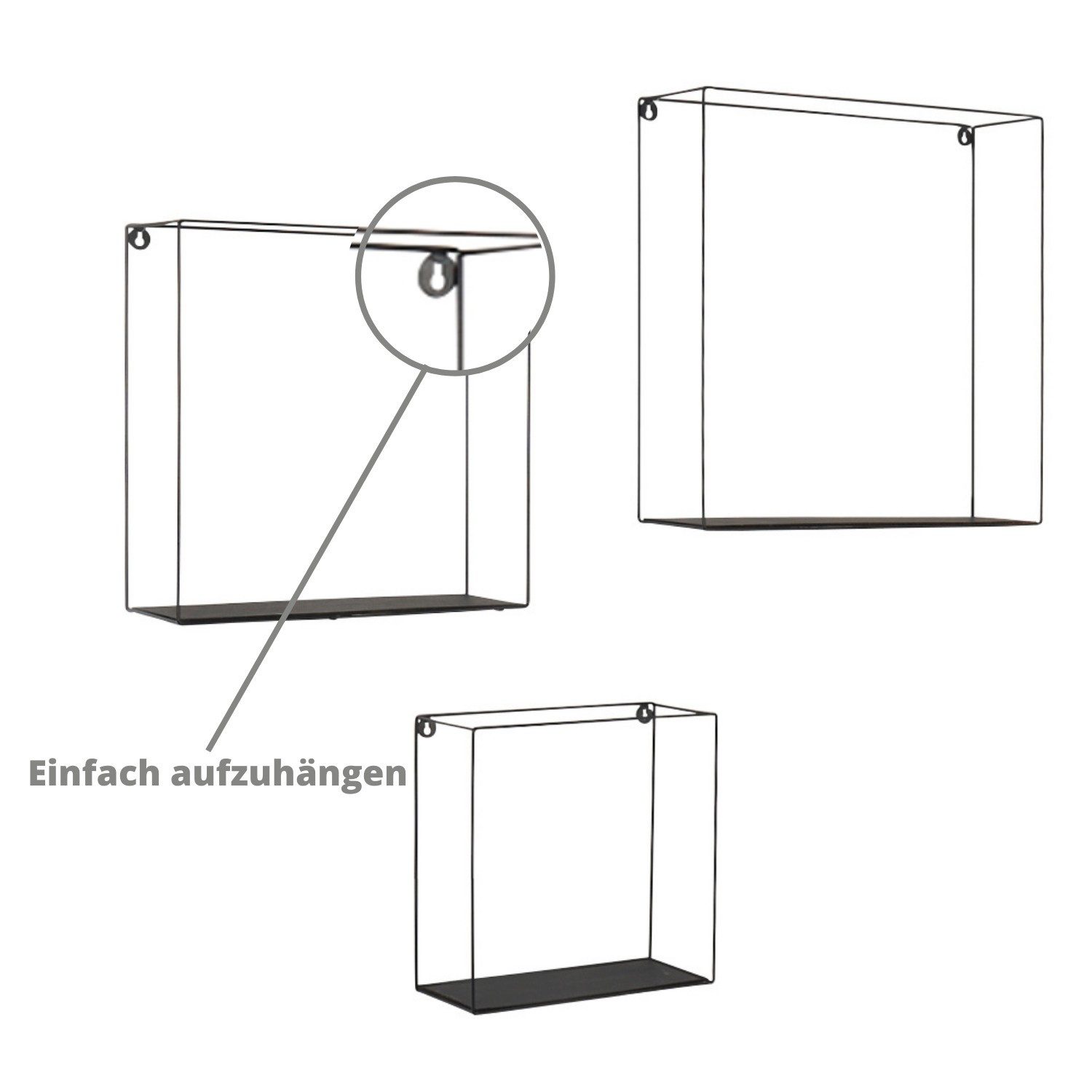 Marrakesch Orient & Mediterran Interior Wanddekoobjekt 3er Set Wandregal Hängeregal aus Metall Boston (3 St), Handarbeit