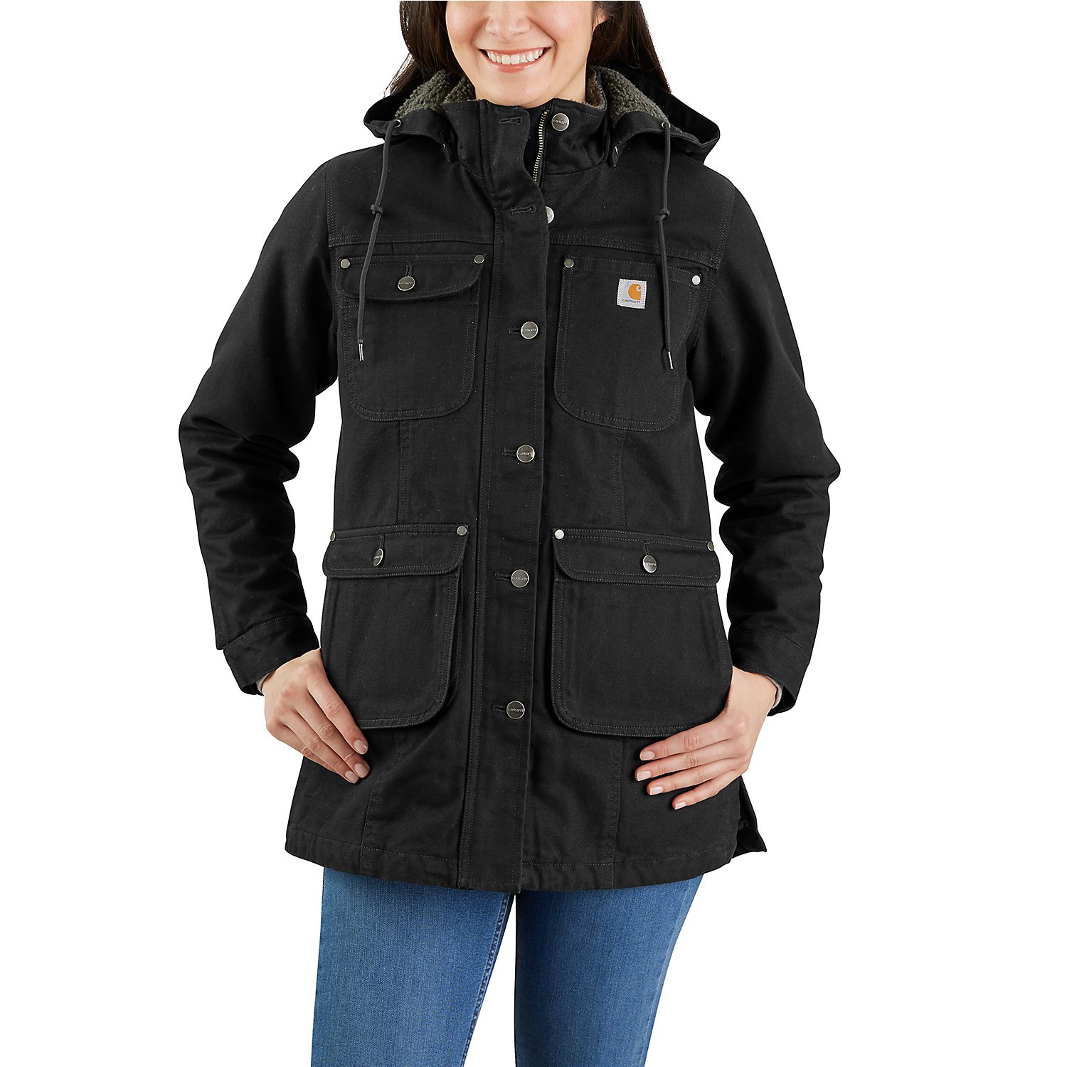 Funktionsmantel Carhartt Weathered Duck Loose black Fit
