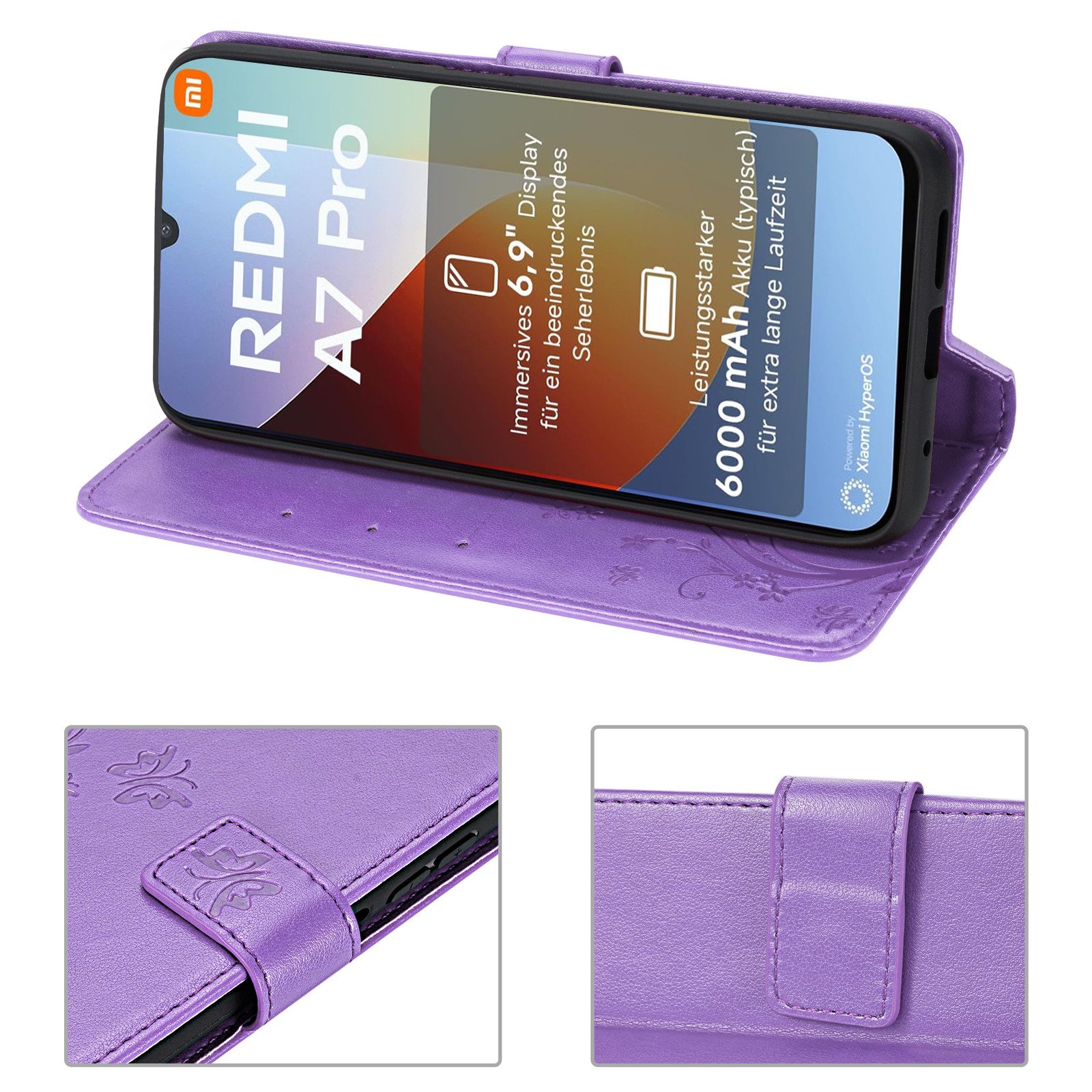 betterfon Handyhülle für Xiaomi Modelle Hülle mit [Kartenfächern], Bookstyle-Hülle: Magnetverschluss 3 Kartenfächer & Standfunktion – Bild 5 von 5