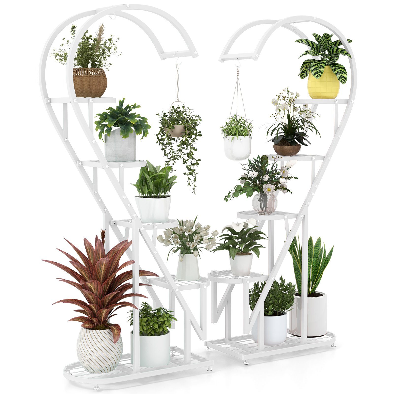 COSTWAY Blumenständer (2 St), Herzförmig, 5-stufiger günstig online kaufen