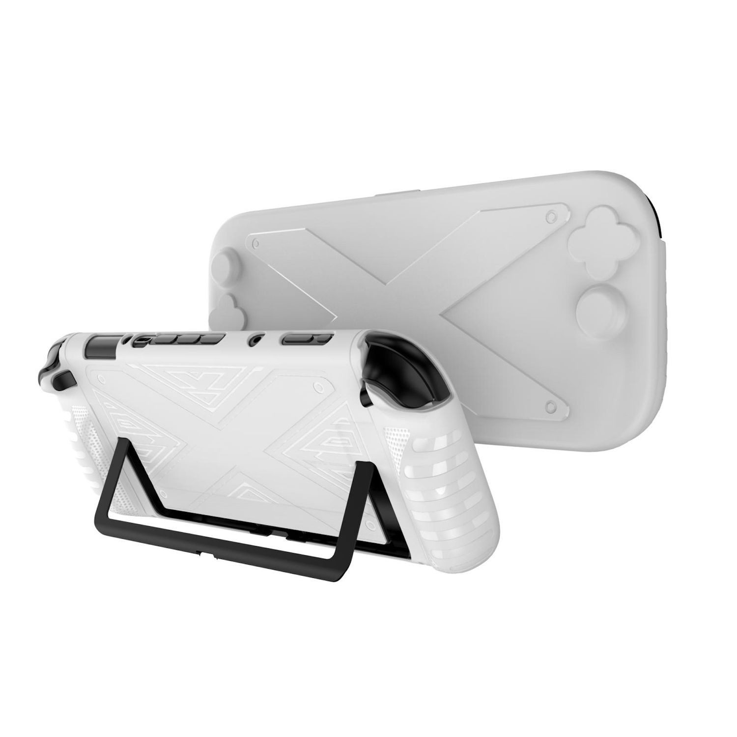 Wigento Handyhülle Für Nintendo Switch 2 Multifunktionale Schutzabdeckung Hülle Weiß, Split Cover mit Frontpanel und Griffschutzfunktion