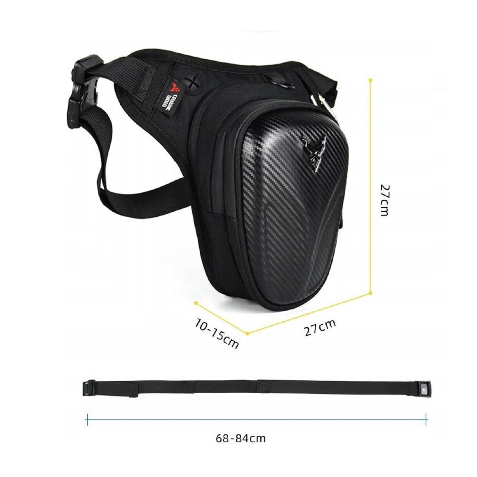 QLS Beintasche Motorrad Sport Oberschenkeltasche Schwarz, günstig online kaufen