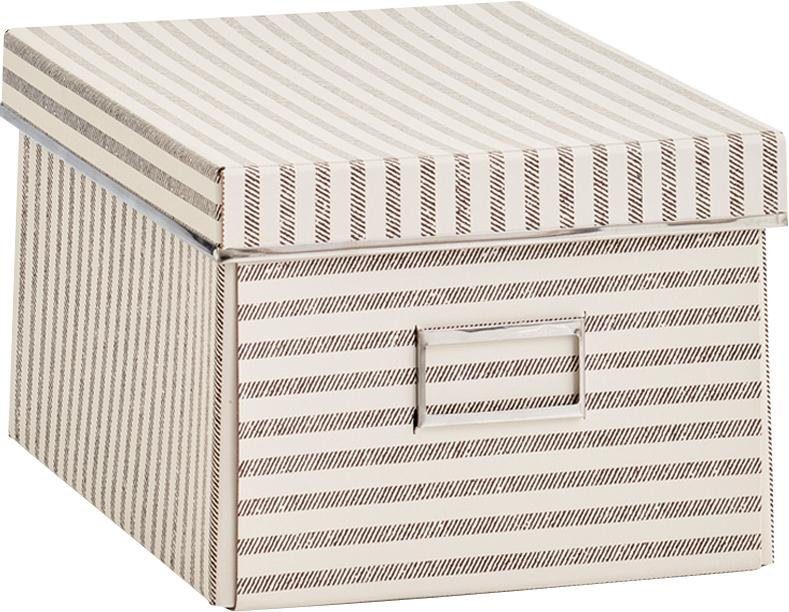 Zeller Present Aufbewahrungsbox Stripes, Pappe, beige