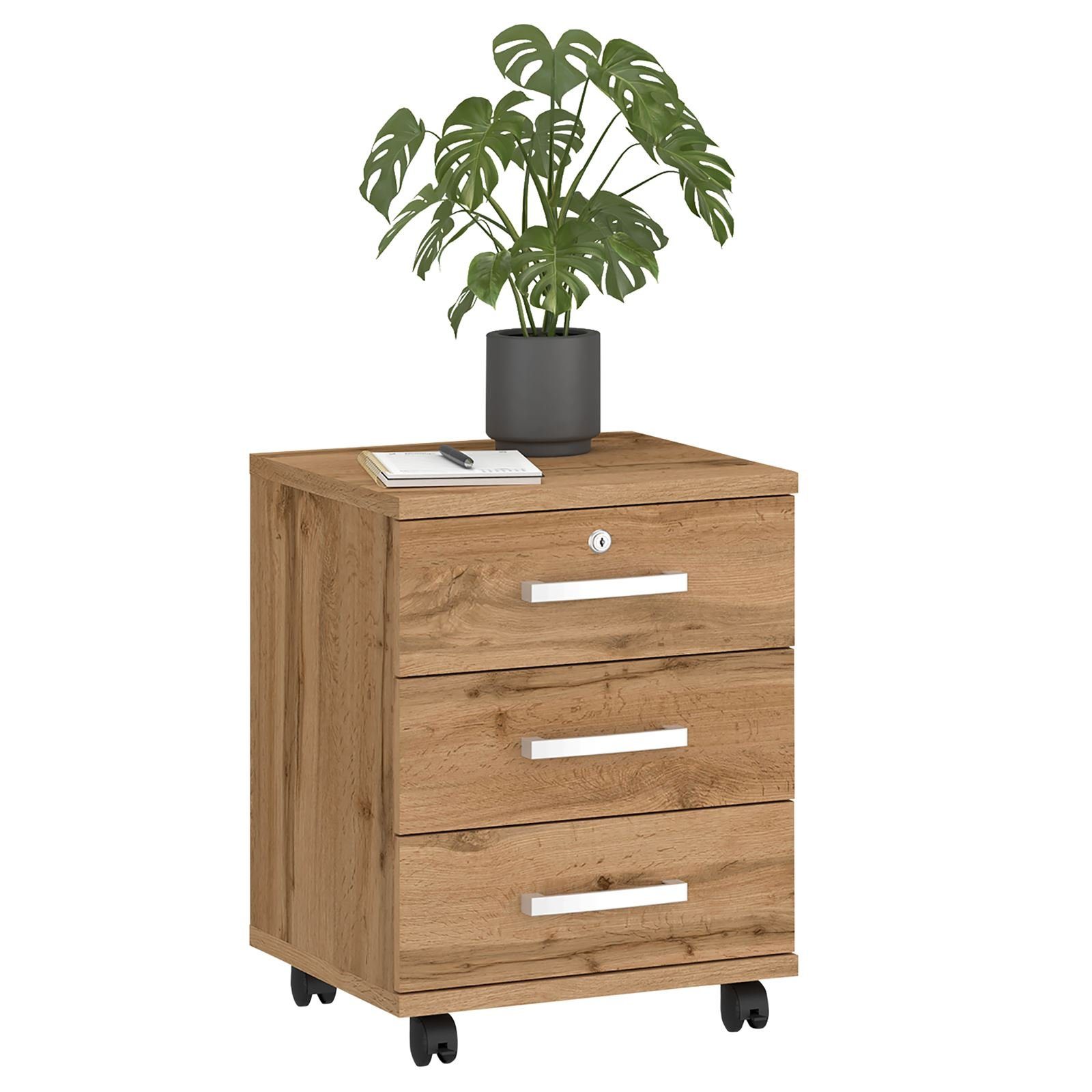 CARO-Möbel Rollcontainer VANCOUVER, Rollcontainer Bürocontainer Schubladens günstig online kaufen