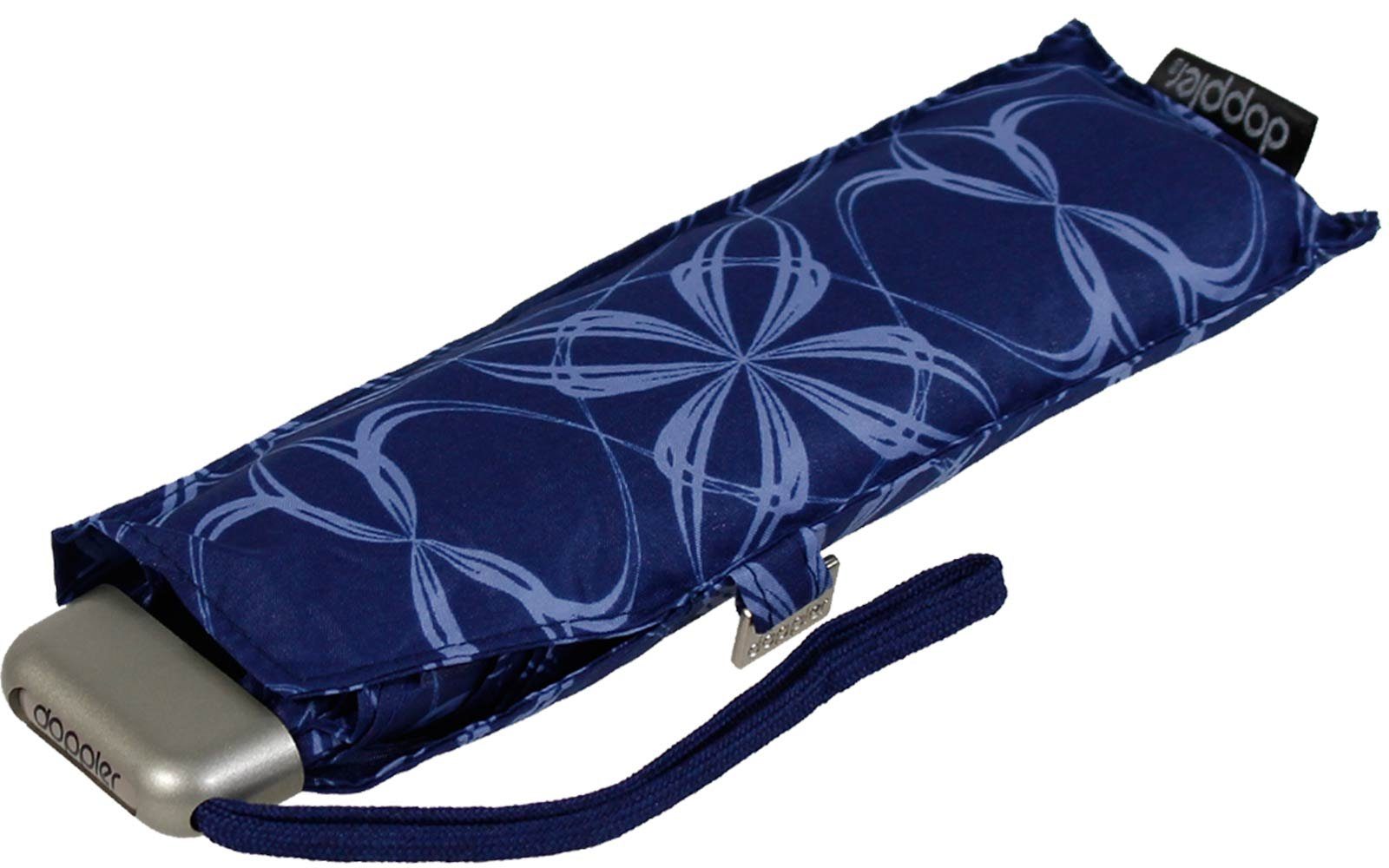 Langregenschirm Slim und Schirm Bloom, extrem blau doppler® Mini sehr - flacher Carbonsteel leichter