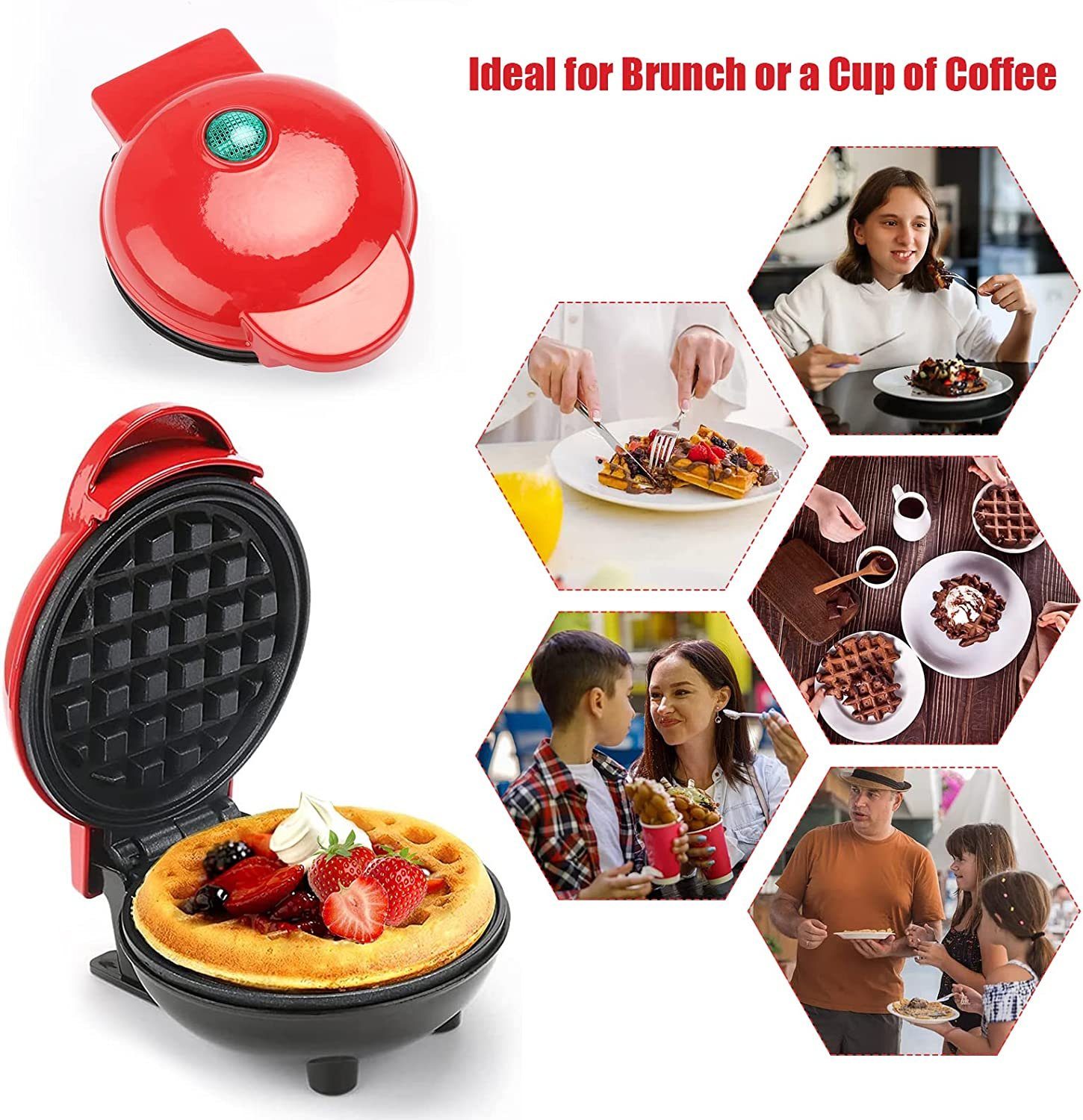 klassische Waffeln, Waffeleisen Waffeleisen, Haushalts/Küch, Waffeleisen Mini Haiaveng 350W Klein für für Kindergeburtstage/Familienfeiern Waffeleisen