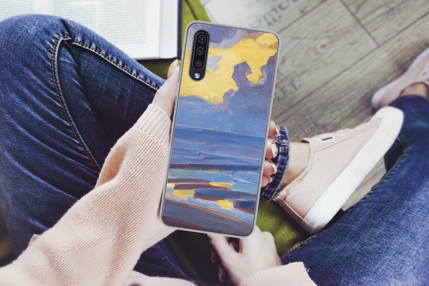 MuchoWow Handyhülle für Samsung Galaxy A30s Am Meer - Piet Mondrian, Smartphone-Bumper, Print, Handy Schutzhülle Dünn
