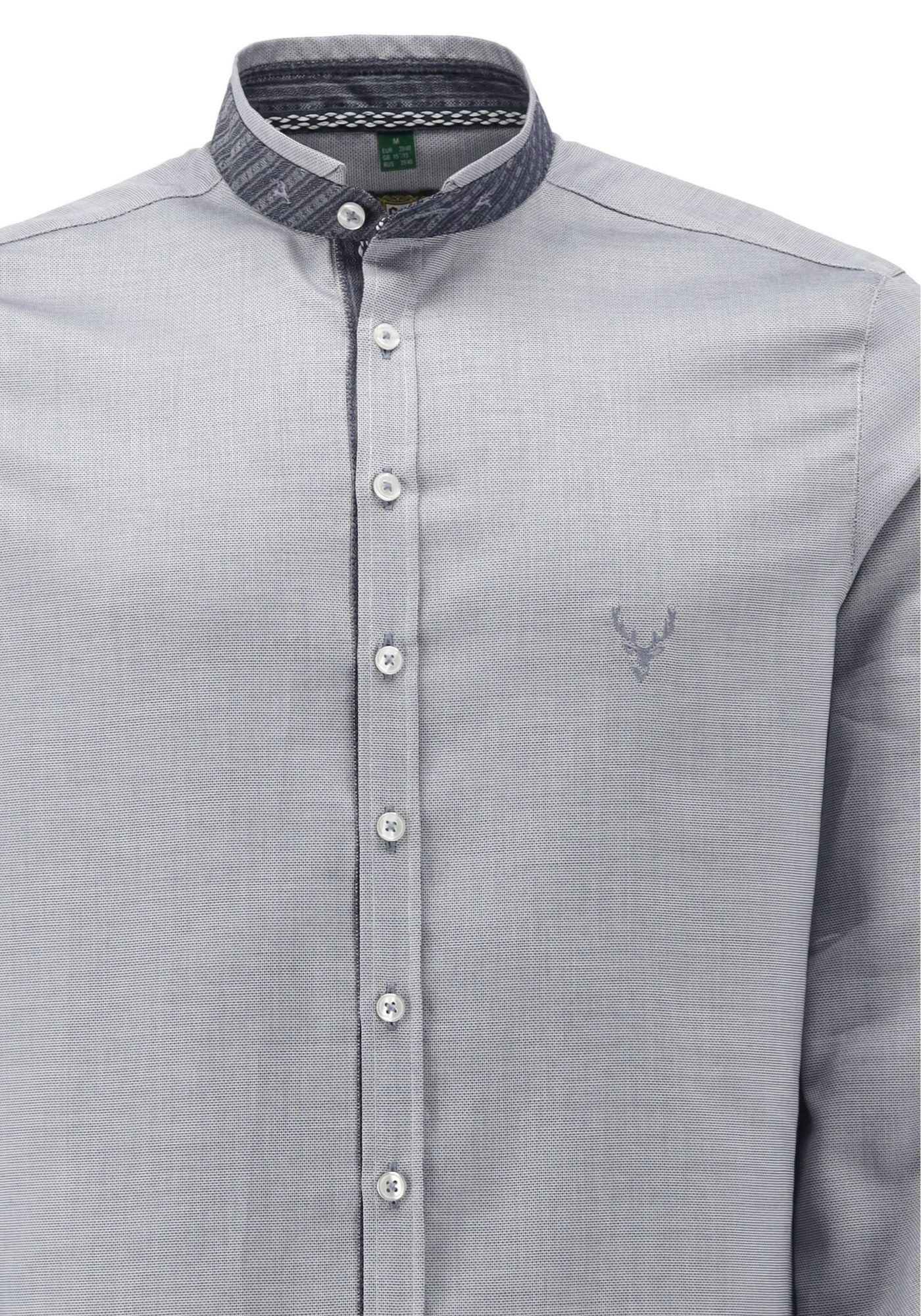 OS Trachten Trachtenhemd Spidan Slim Fit, 1/1-Arm, Stehkragen