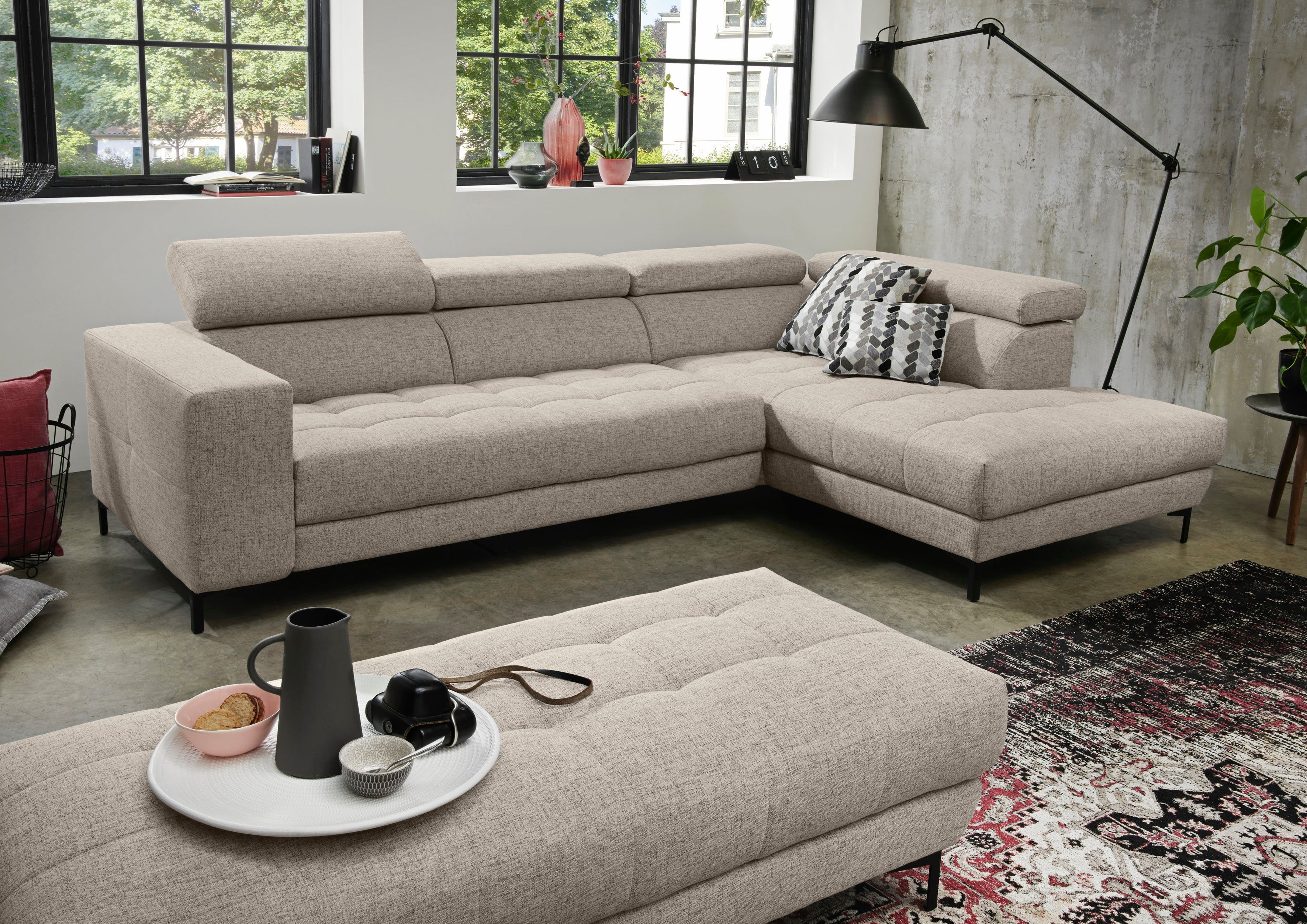 alina Ecksofa Valea, mit Rückenlehnenverstellung, wahlweise mit ausziehbarer Liegefläche