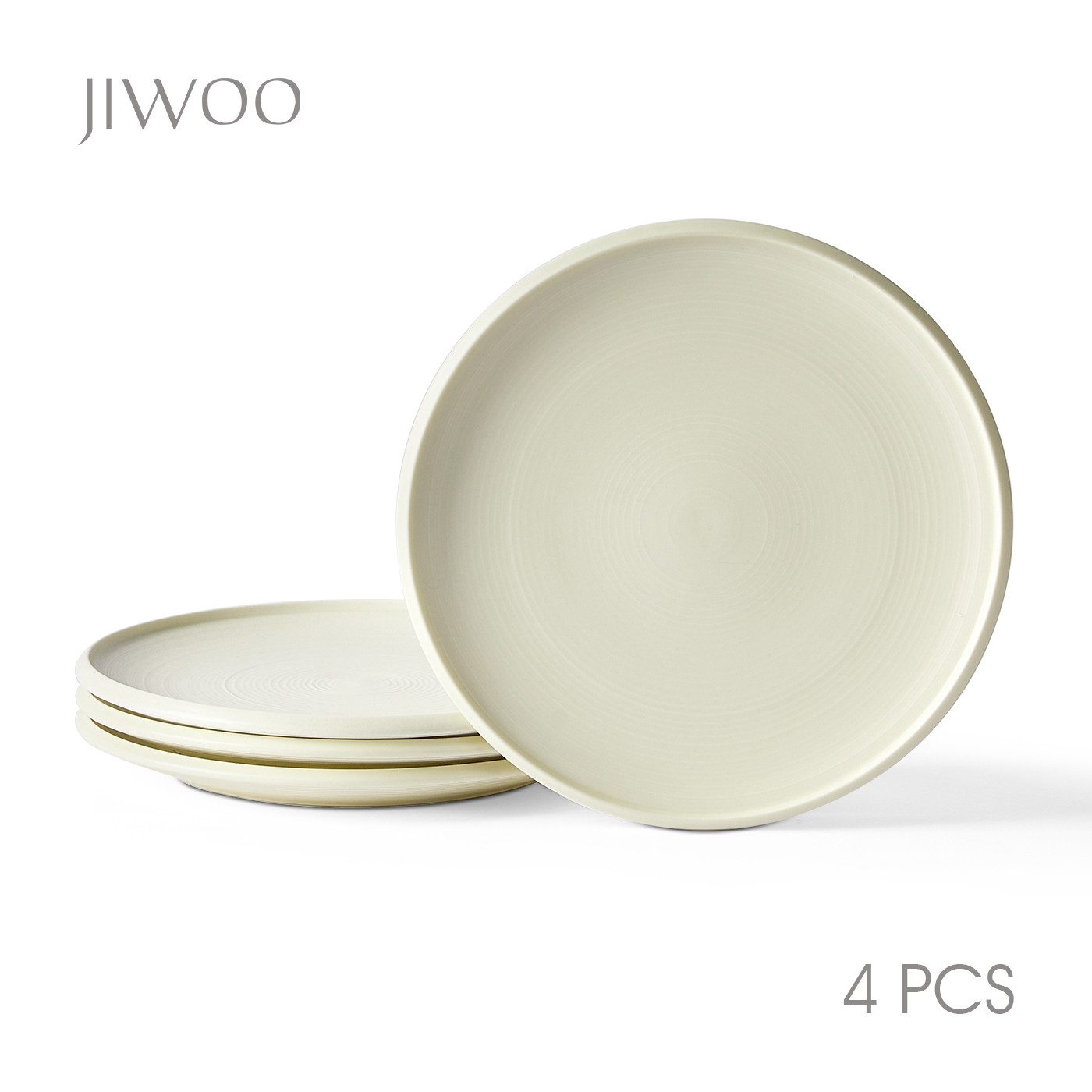 JIWOO Speiseteller 4er Ø21,8cm, Frühstücksteller Pastateller Teller Brotteller Plate, (4 St), Hochwertiges Tellerset Mikrowellenofen Spülmaschine Ø 21,8cm