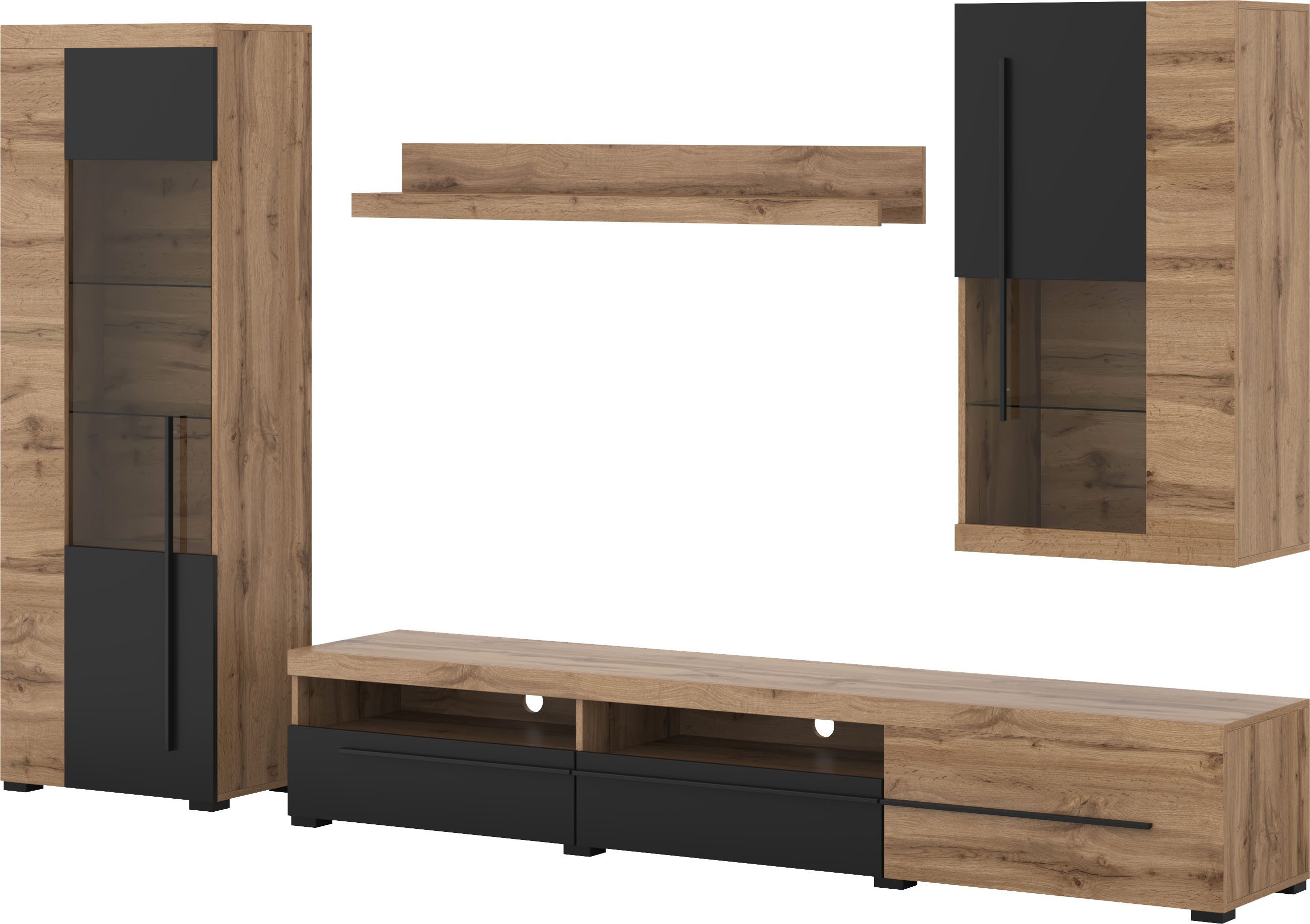 INOSIGN Wohnwand Roger,Breite 255 cm moderne Mediawand ohne Beleuchtung, (S günstig online kaufen