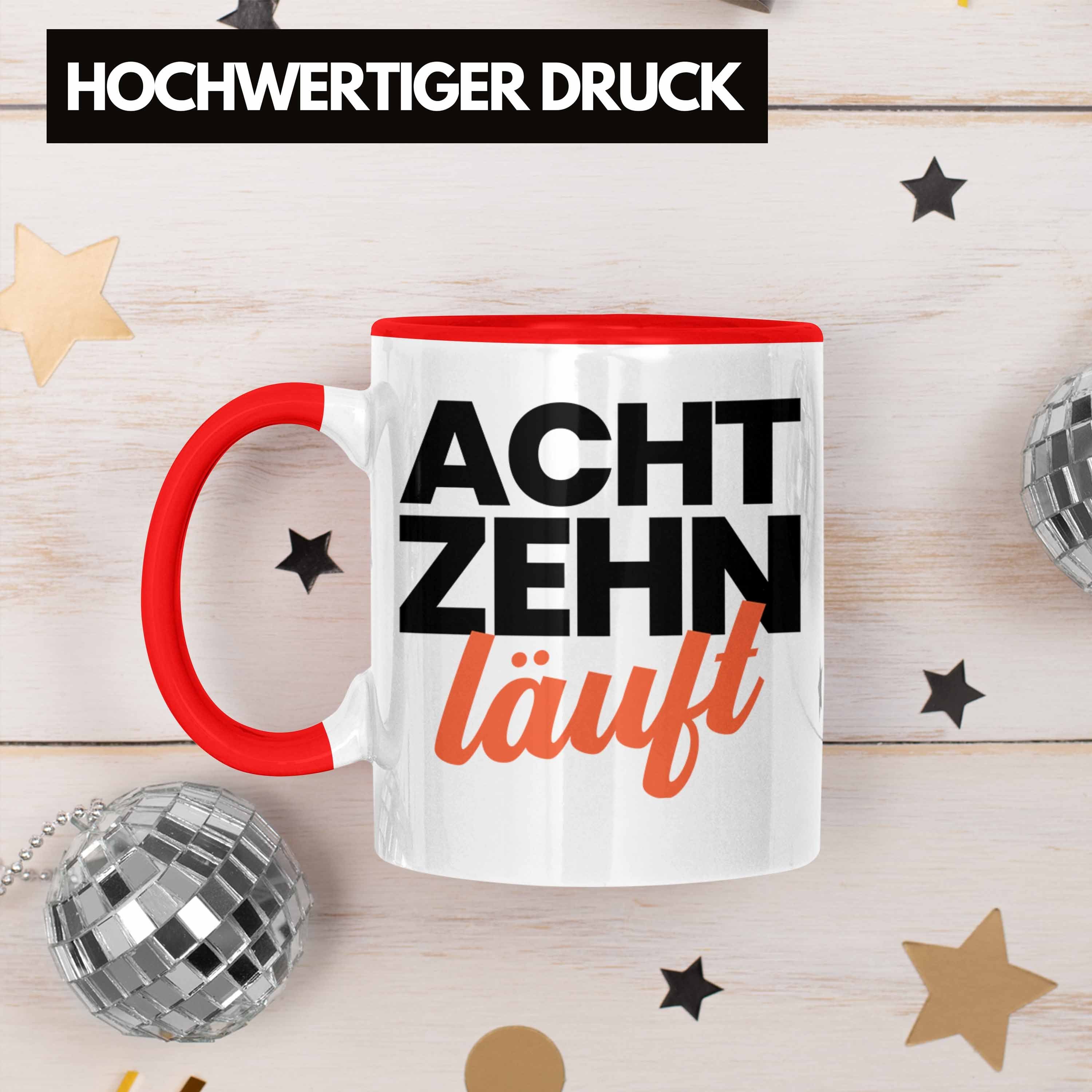 Tasse zum Geburtstag Lustig Bday - Sprüche Trendation Rot Geschenk 18. Mädchen Geschenke 18er Geschenkideen 18 Jungen Trendation 18 Tasse Geschenkidee Spruch